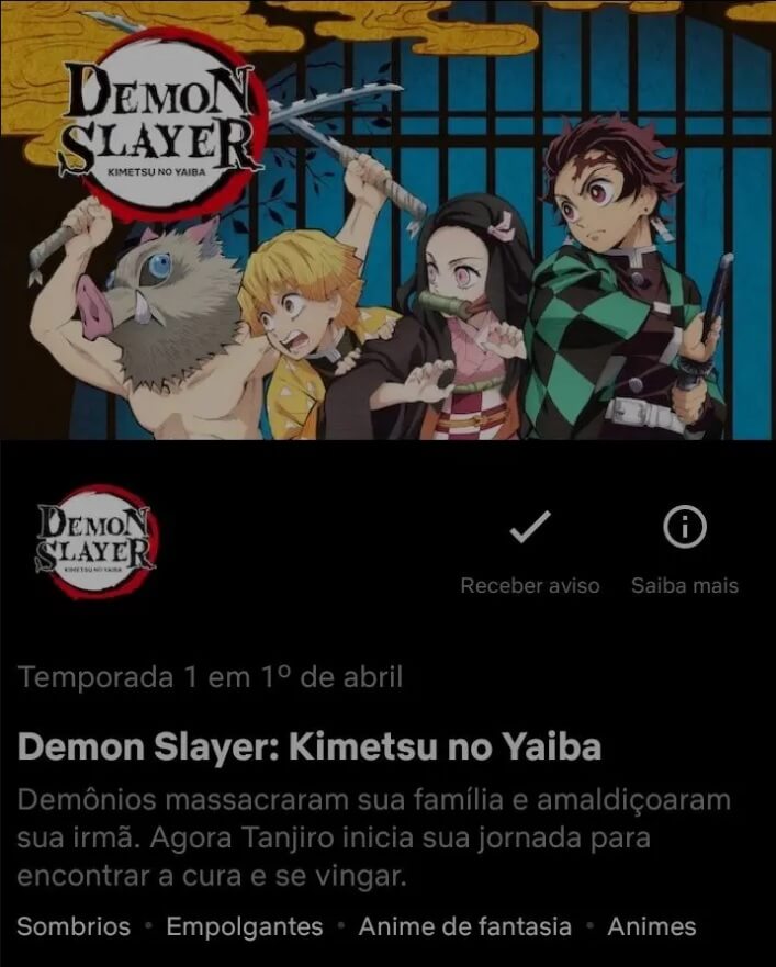 Kimetsu no Yaiba – Anime estreia na Netflix em abril - Manga Livre RS