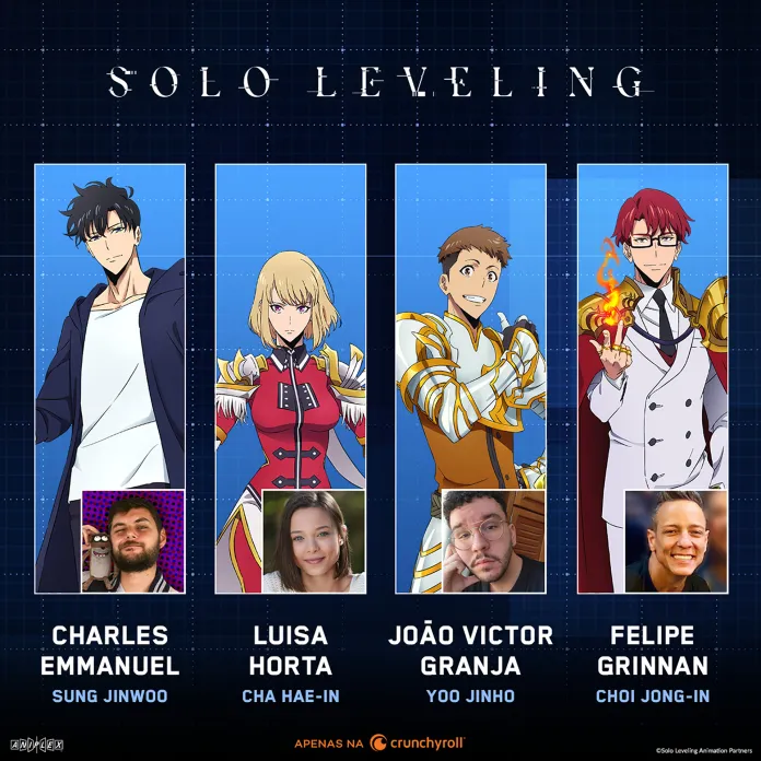 A Crunchyroll revelou os dubladores brasileiros que vão dar voz a adaptação para série anime da novel Solo Leveling.