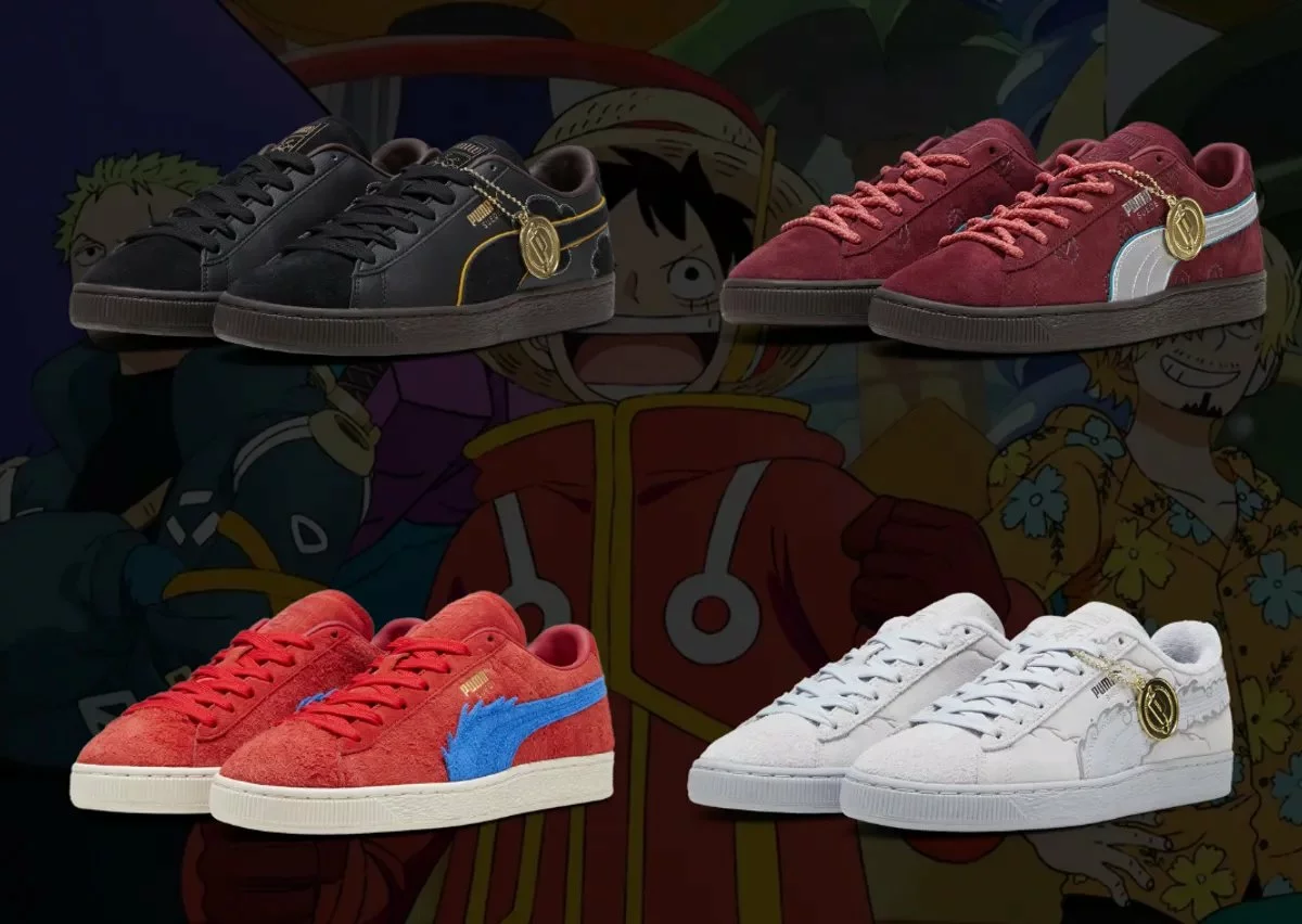 A Puma surpreendeu os fãs ao revelar as caixas de sapatos deslumbrantes como parte da tão esperada colaboração oficial com One Piece.