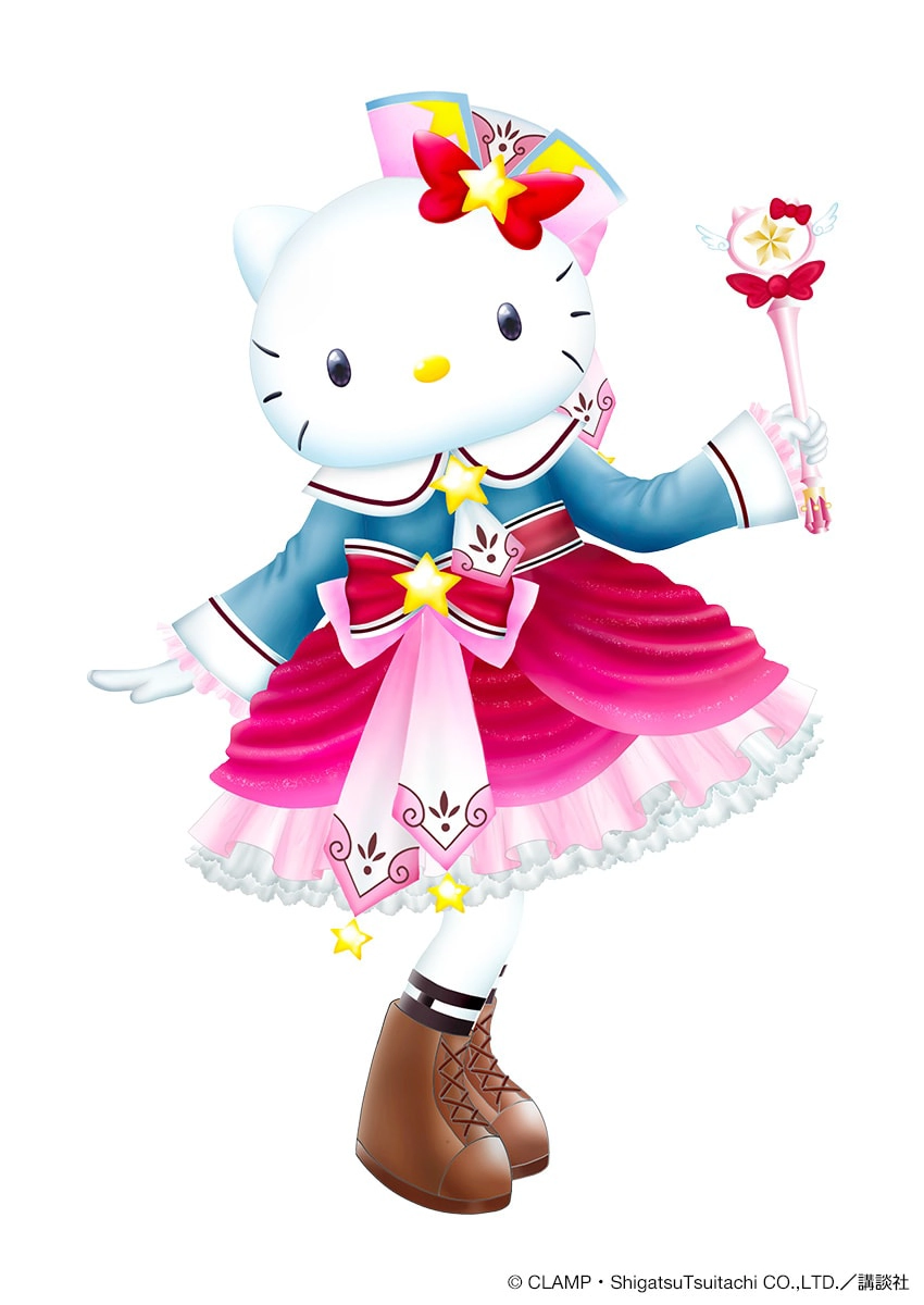A Hello Kitty da Sanrio se transforma em uma garota mágica shoujo em uma colaboração oficial com o grupo de artistas de mangá CLAMP.